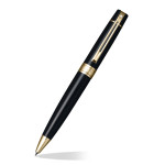 Sheaffer 300 Ballpoint Pen Gift Set - Gloss Black Gold Trim with A5 Notebook - Picture 1